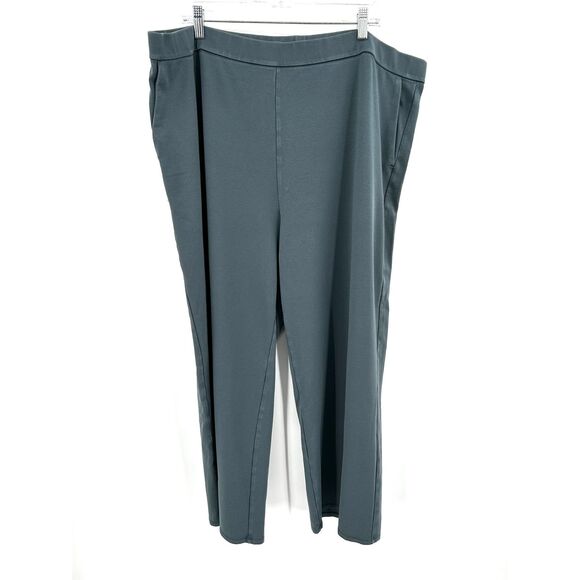 EILEEN FISHER Womens Blue Gray Straight Leg Pull On Office Trouser Pants Size 3X - Picture 1 of 6